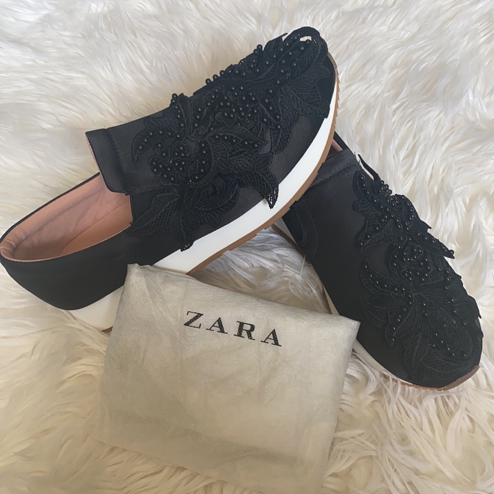 Black satin espadrilles